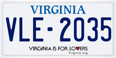 VA license plate VLE2035