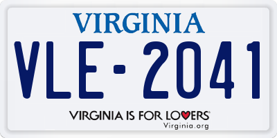 VA license plate VLE2041