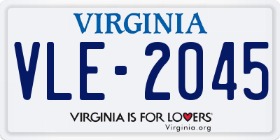 VA license plate VLE2045