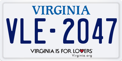 VA license plate VLE2047