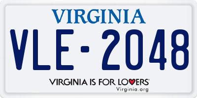 VA license plate VLE2048