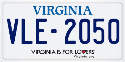 VA license plate VLE2050