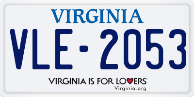 VA license plate VLE2053