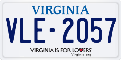 VA license plate VLE2057