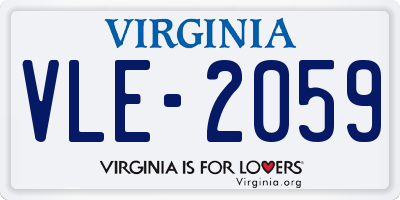 VA license plate VLE2059