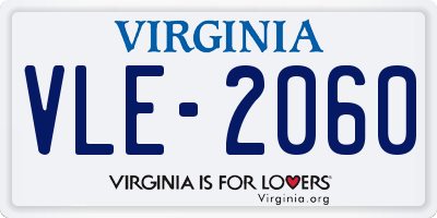 VA license plate VLE2060