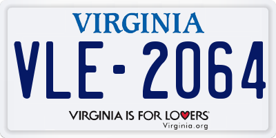 VA license plate VLE2064