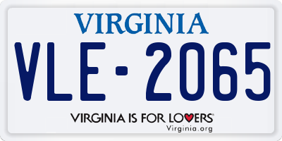 VA license plate VLE2065