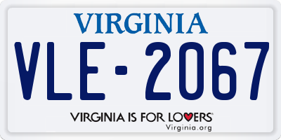 VA license plate VLE2067