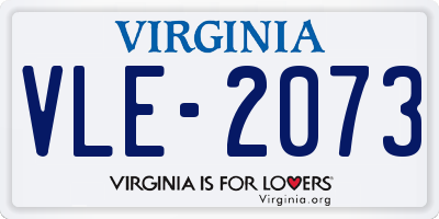 VA license plate VLE2073