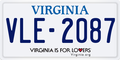 VA license plate VLE2087