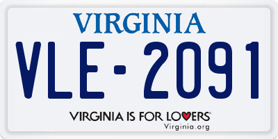 VA license plate VLE2091
