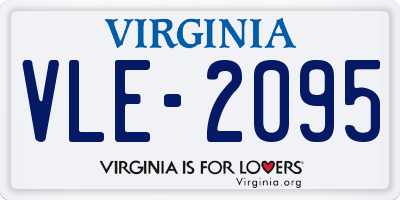 VA license plate VLE2095