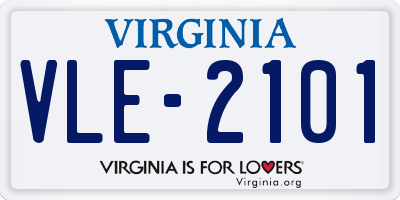 VA license plate VLE2101