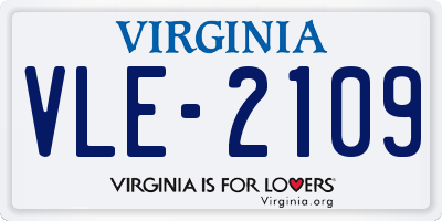 VA license plate VLE2109