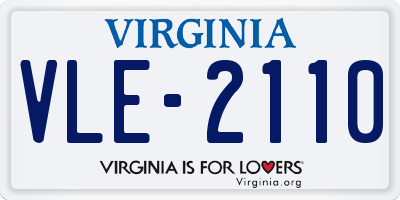 VA license plate VLE2110