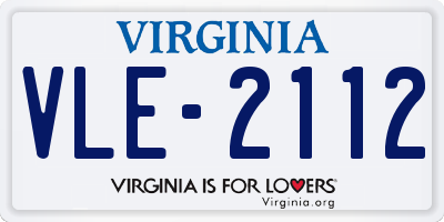 VA license plate VLE2112