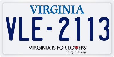 VA license plate VLE2113