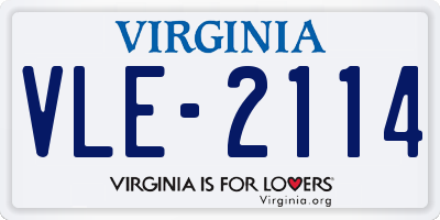 VA license plate VLE2114