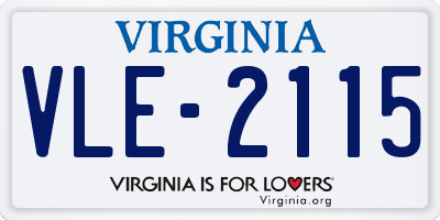 VA license plate VLE2115