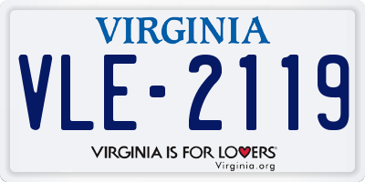 VA license plate VLE2119