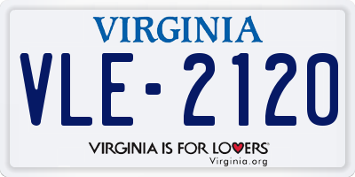 VA license plate VLE2120