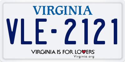 VA license plate VLE2121