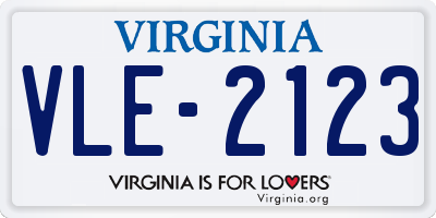 VA license plate VLE2123