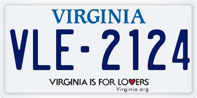 VA license plate VLE2124