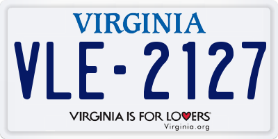 VA license plate VLE2127