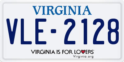 VA license plate VLE2128