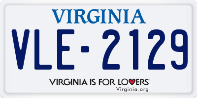 VA license plate VLE2129