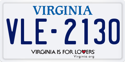 VA license plate VLE2130
