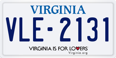 VA license plate VLE2131