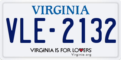 VA license plate VLE2132