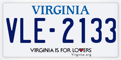 VA license plate VLE2133