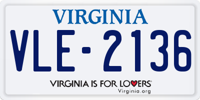 VA license plate VLE2136