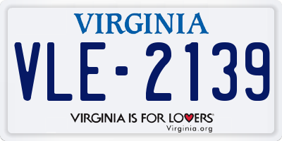 VA license plate VLE2139