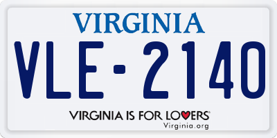 VA license plate VLE2140