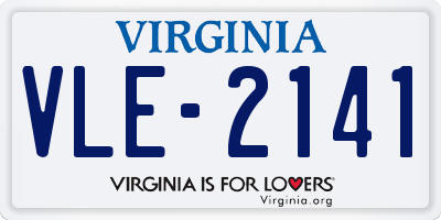 VA license plate VLE2141