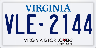 VA license plate VLE2144