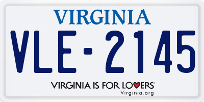 VA license plate VLE2145