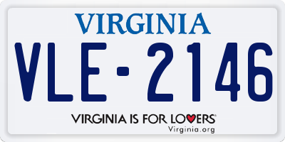 VA license plate VLE2146
