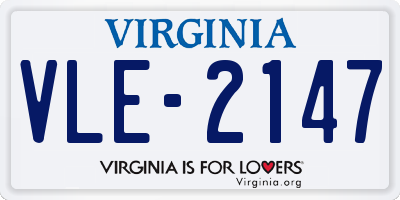 VA license plate VLE2147