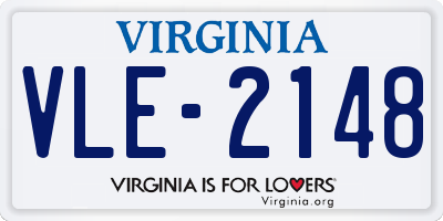 VA license plate VLE2148