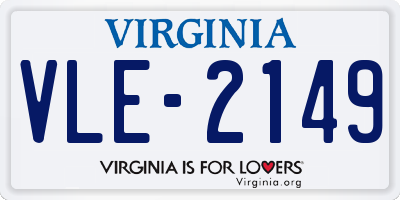VA license plate VLE2149
