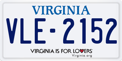 VA license plate VLE2152