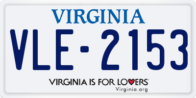 VA license plate VLE2153