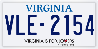 VA license plate VLE2154