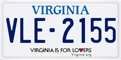 VA license plate VLE2155